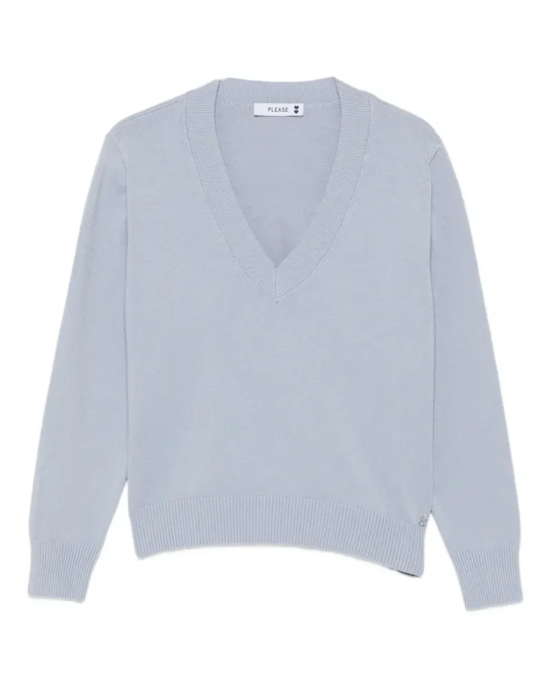 Please V-neck sweater - Blau Blau