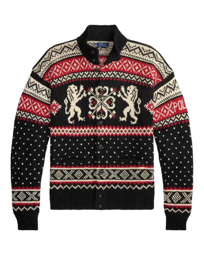 Ralph Lauren Cardigan mit Fair-Isle-Intarsienmuster - Schwarz Schwarz