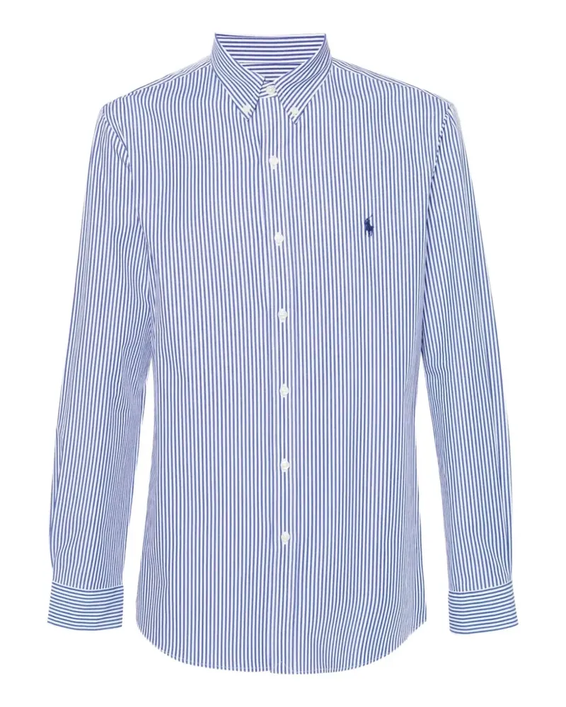 Ralph Lauren striped embroidered-logo shirt - Weiß Weiß