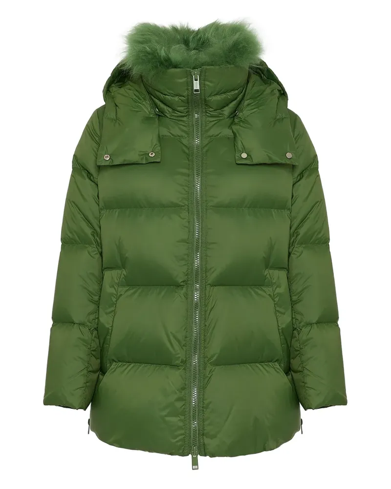 Yves Salomon Daunenmantel mit Shearling-Kragen - Grün Grün