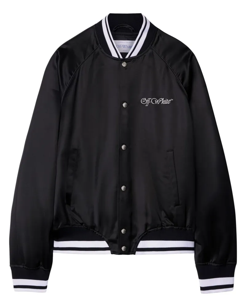 OFF-WHITE College Bomberjacke aus Satin - Schwarz Schwarz