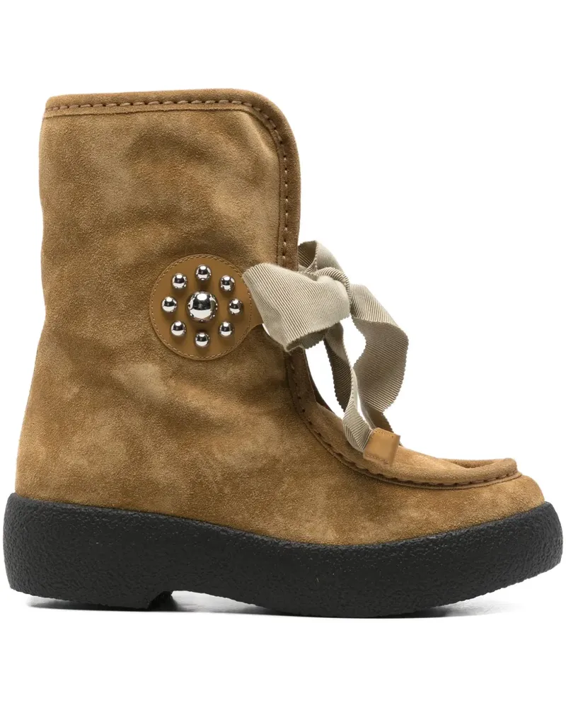 Valentino Garavani Knöchelhohe Wildlederstiefel - Nude Nude