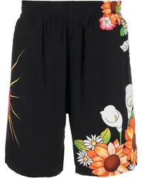 PLEASURES Bermudas mit Herz-Print Schwarz