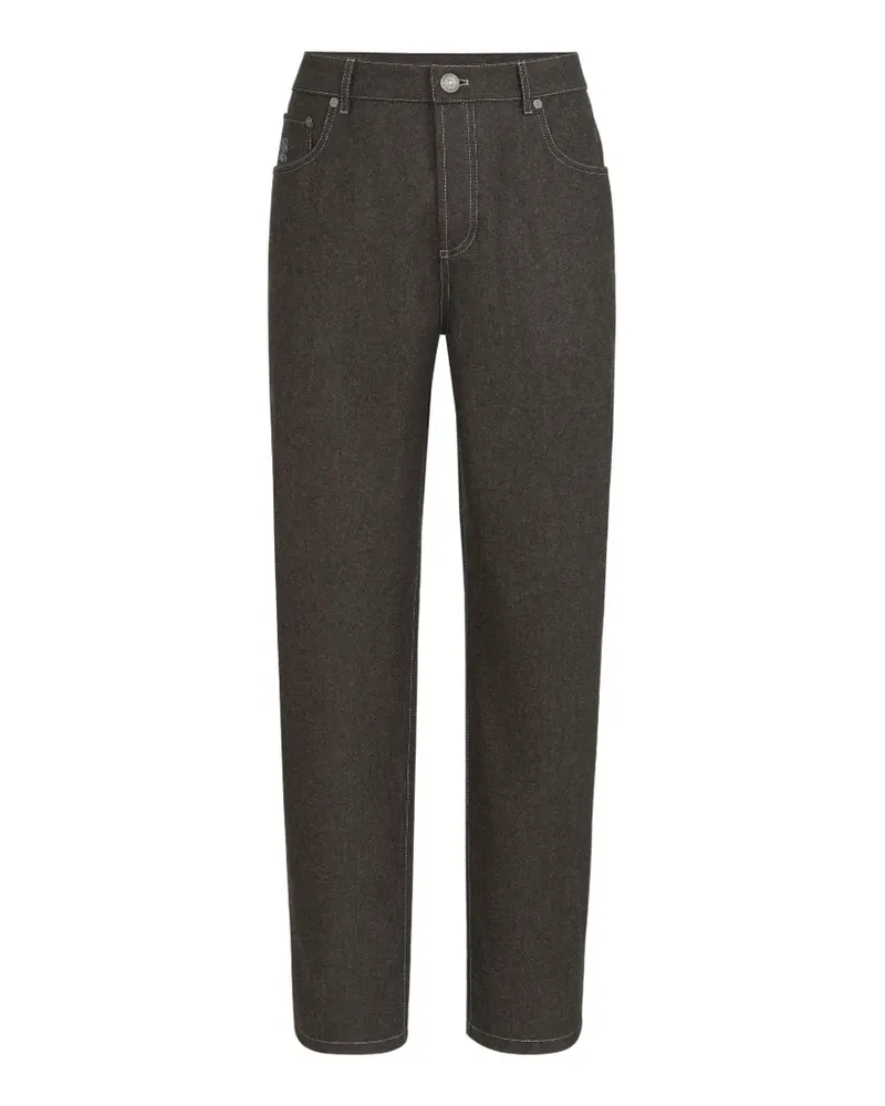 Brunello Cucinelli virgin wool flannel five-pocket trousers - Grau Grau