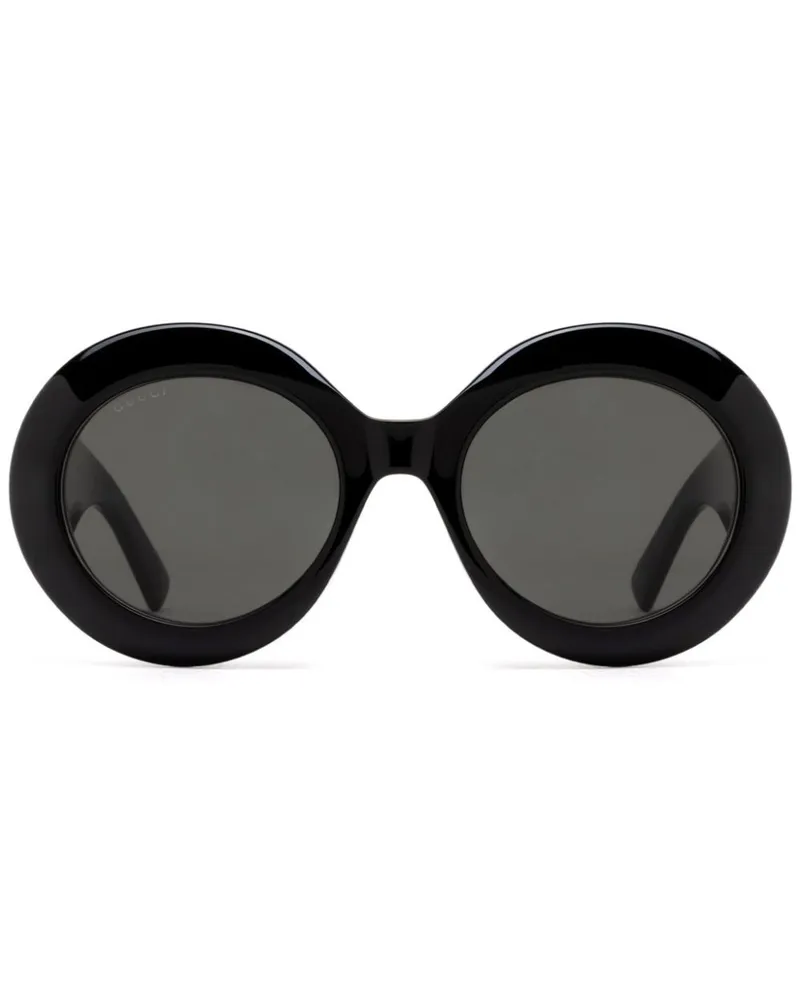 Gucci GG Sonnenbrille mit ovalem Gestell - Schwarz Schwarz