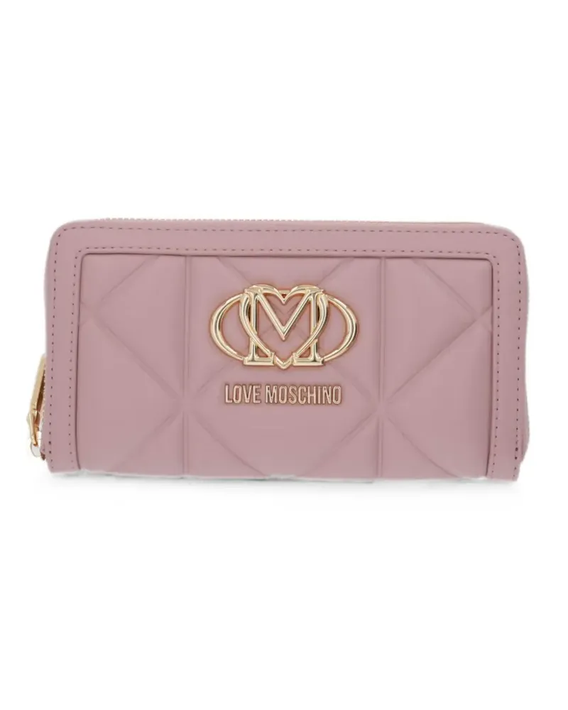 Moschino quilted logo-plaque wallet - Rosa Rosa