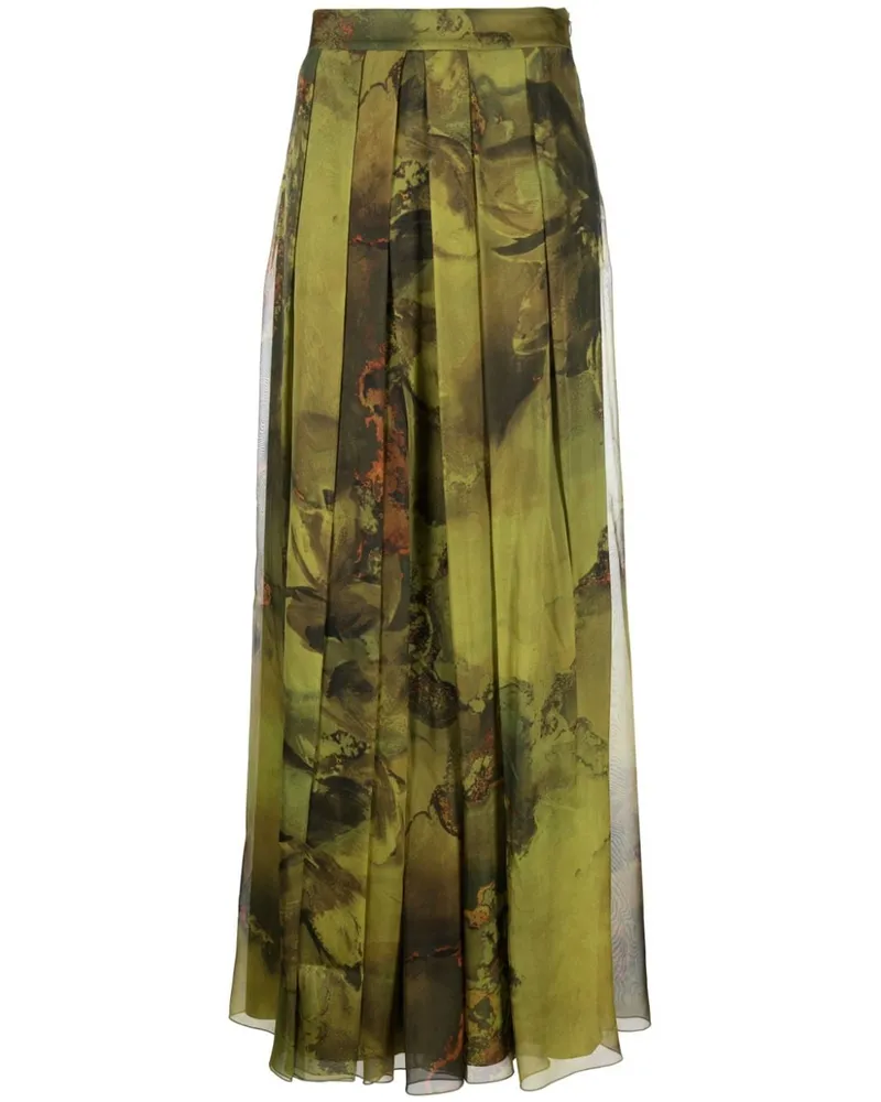 Alberta Ferretti Rock mit grafischem Print - Grün Grün