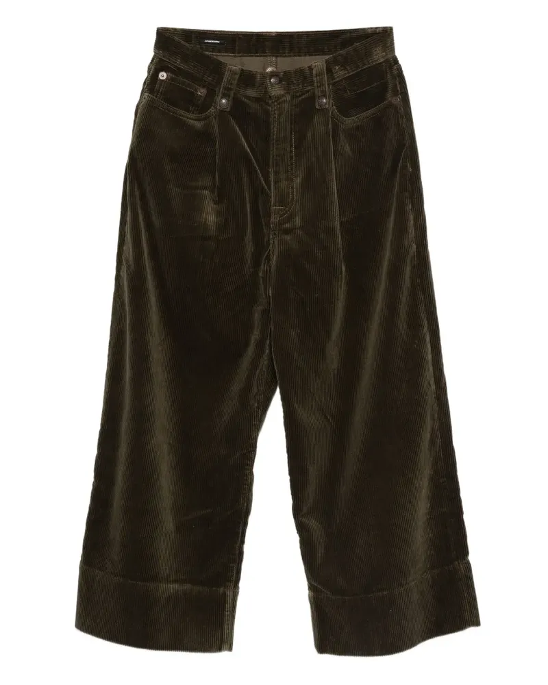 R13 Jeans aus Cord mit Falten - Grün Grün