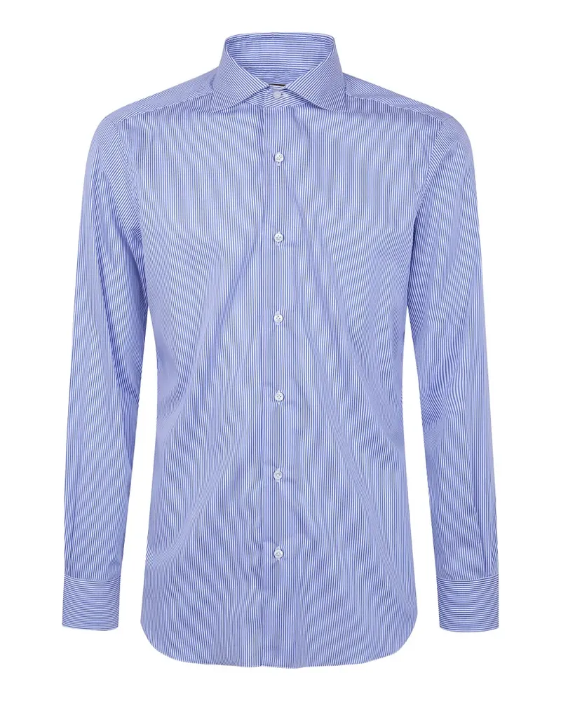 BARBA Gestreiftes Hemd - Blau Blau
