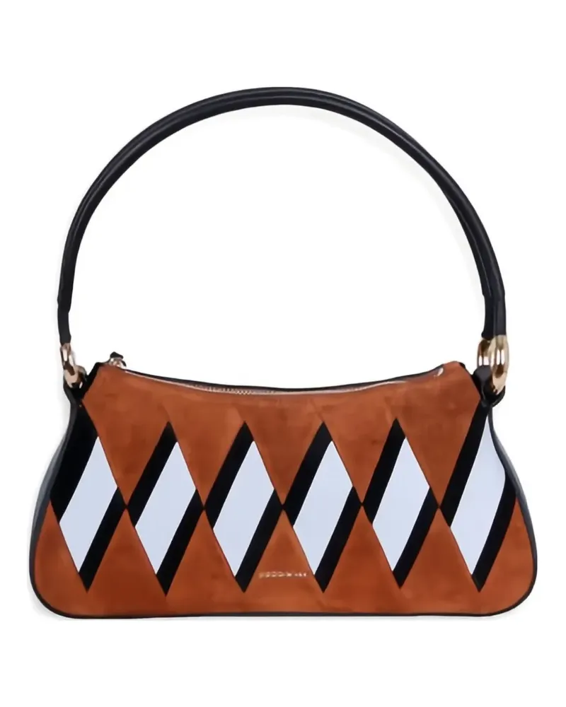 Coccinelle Lisbet Schultertasche mit Rautenmuster - Braun Braun