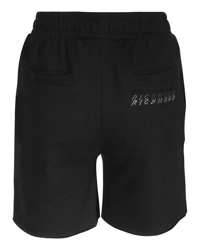 John Richmond rhinestone-embellished elasticated-waistband shorts - Schwarz Schwarz