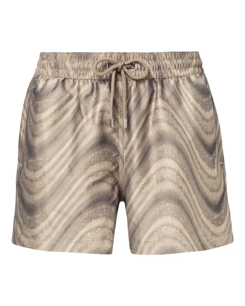 Frescobol Carioca drawstring patterned swim shorts - Nude Nude