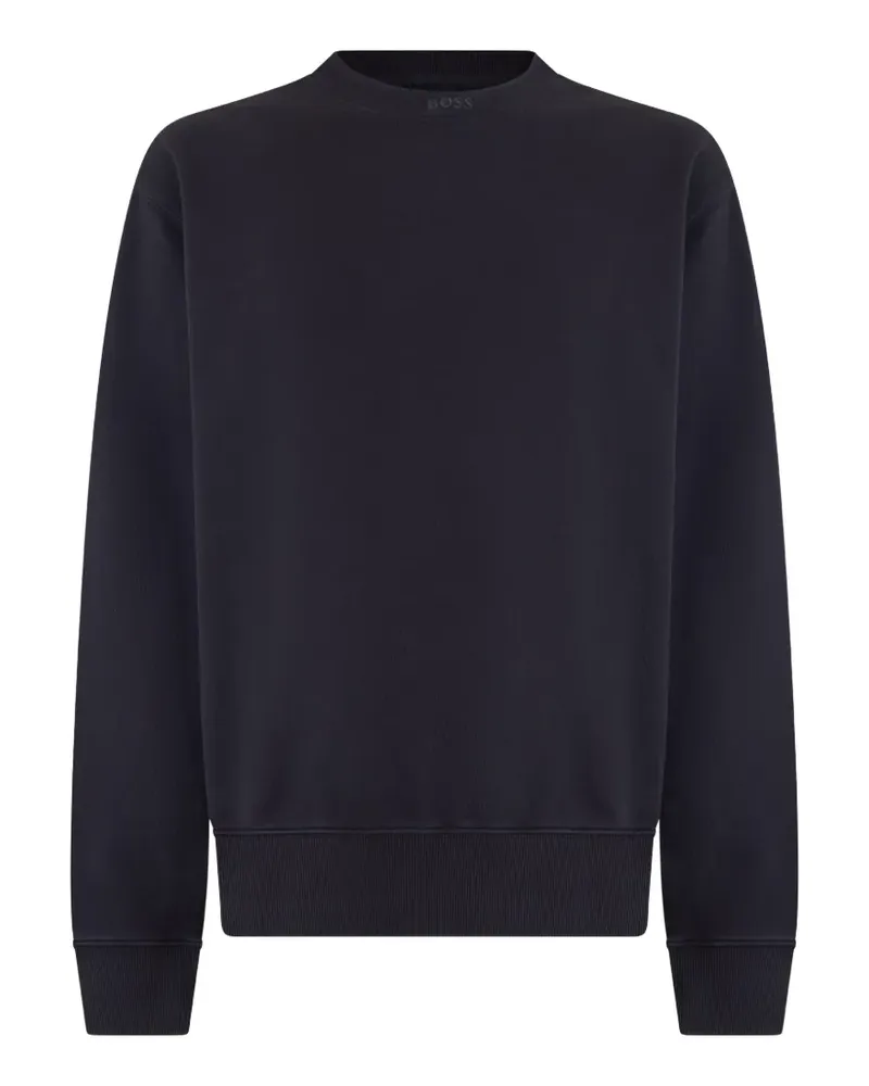 HUGO BOSS logo-embroidered ribbed-trim sweater - Schwarz Schwarz
