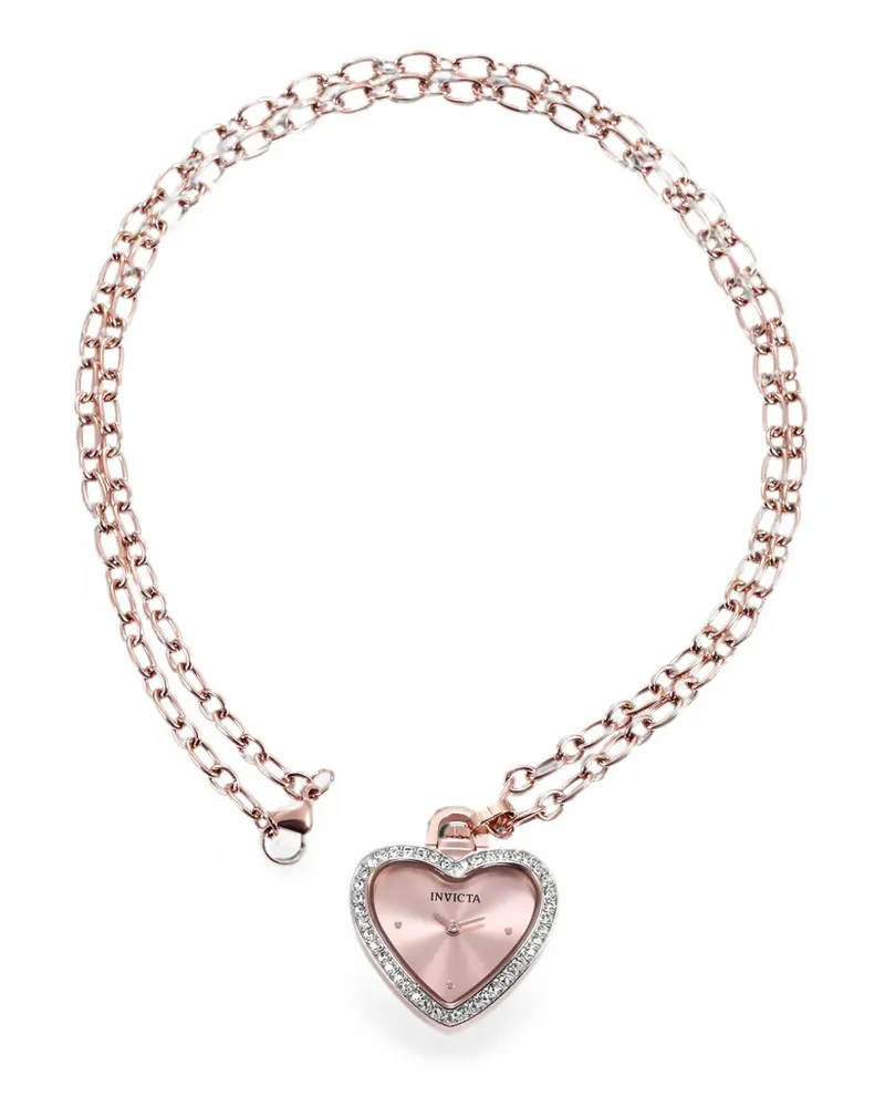 Invicta heart-case crystal-bezel 28mm necklace watch - Rosa Rosa