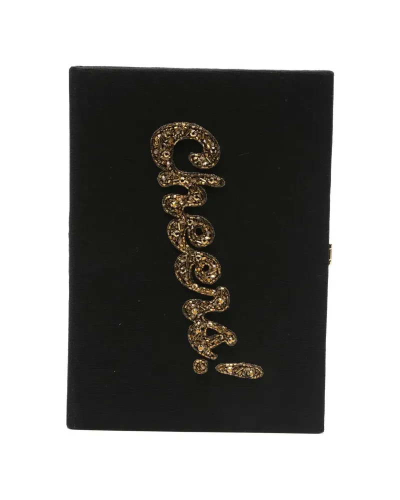 Olympia Le-Tan Cheers beaded mini bnag - Schwarz Schwarz