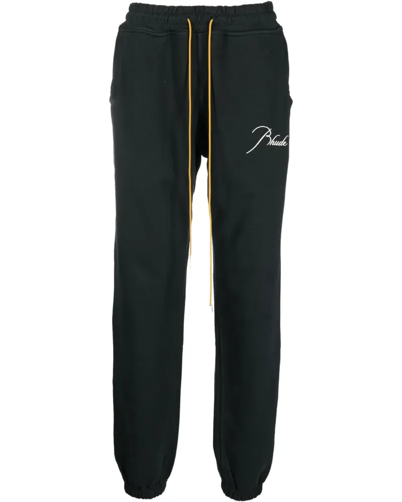 RHUDE Jogginghose mit Logo-Stickerei - Schwarz Schwarz