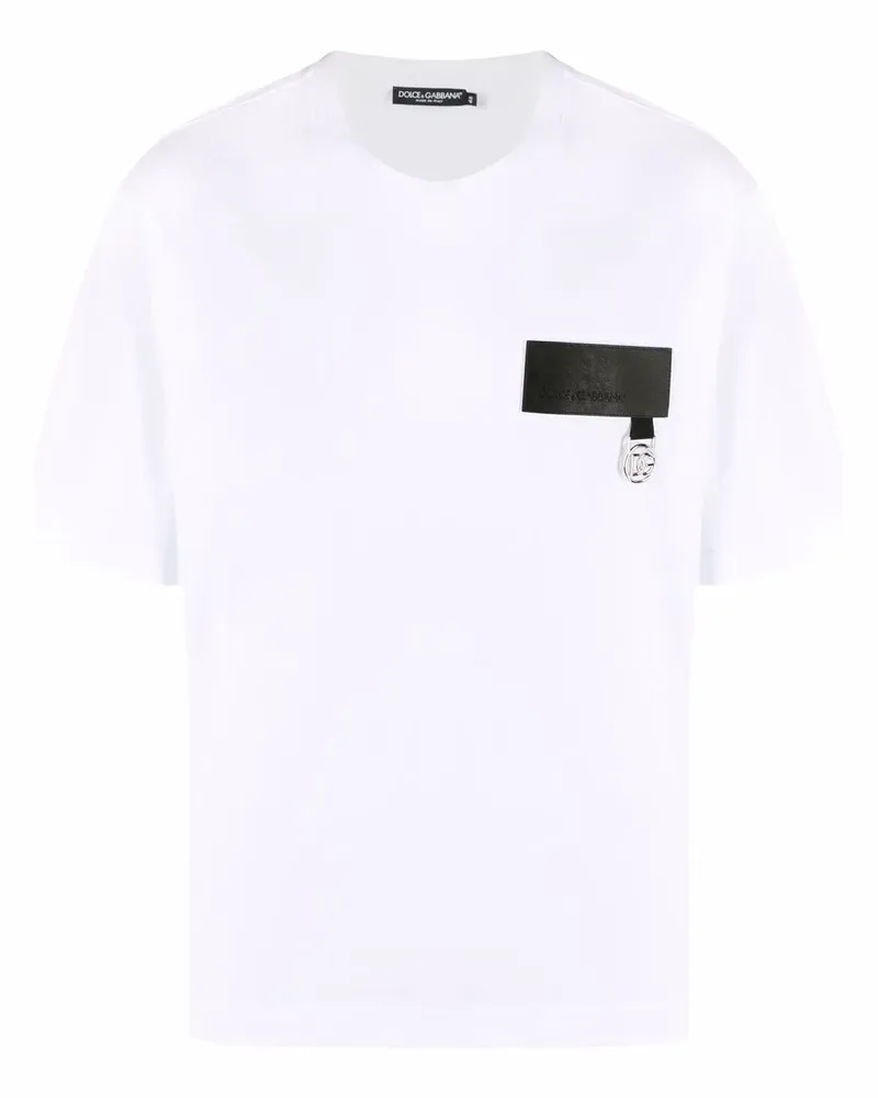 Dolce & Gabbana T-Shirt mit Logo-Patch - Weiß Weiß