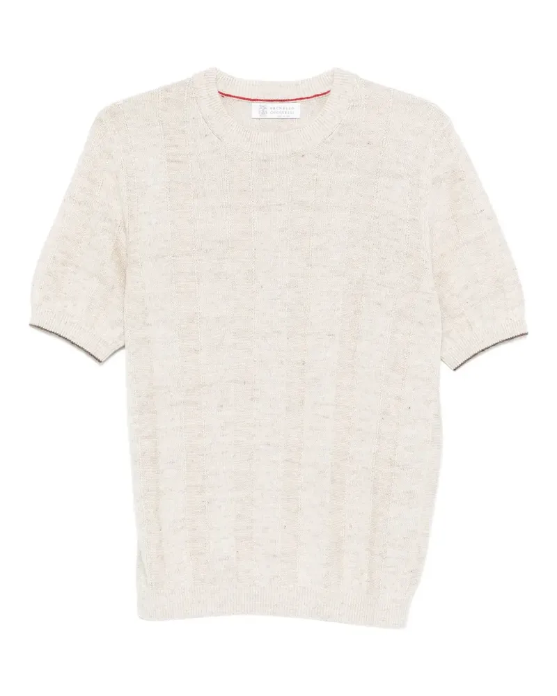 Brunello Cucinelli ribbed short-sleeve T-shirt - Nude Nude