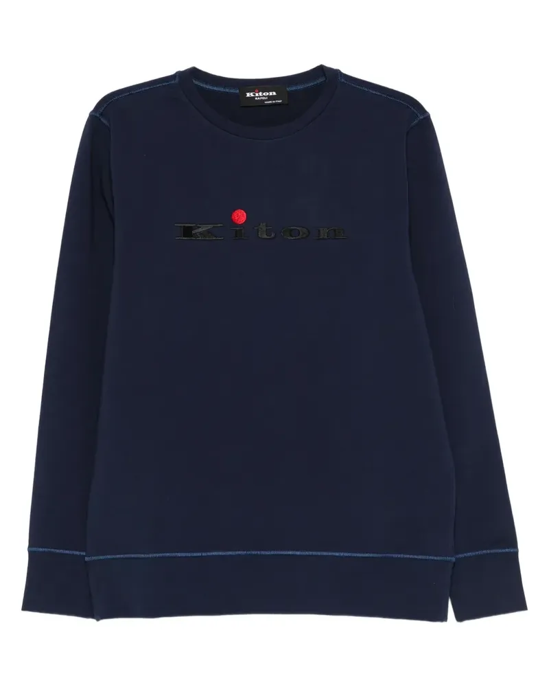 Kiton Sweatshirt mit Logo-Stickerei - Blau Blau