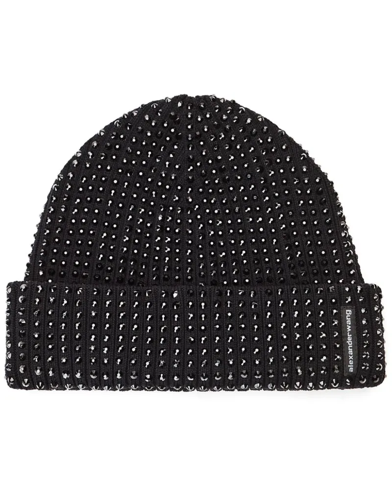 Alexander Wang Beanie mit Kristallen - Schwarz Schwarz