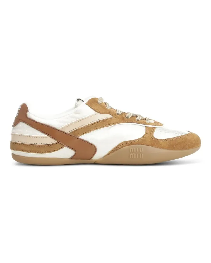 Miu Miu Gymnasium suede-panel sneakers - Weiß Weiß