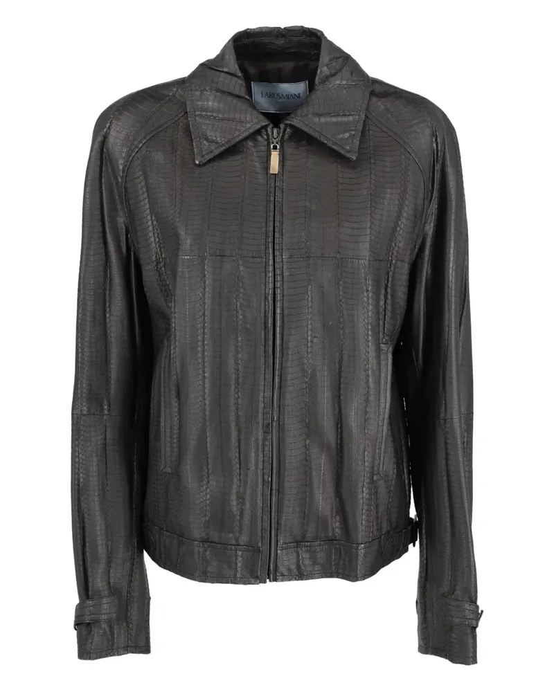 Larusmiani Lederjacke mit Reißverschluss - Schwarz Schwarz