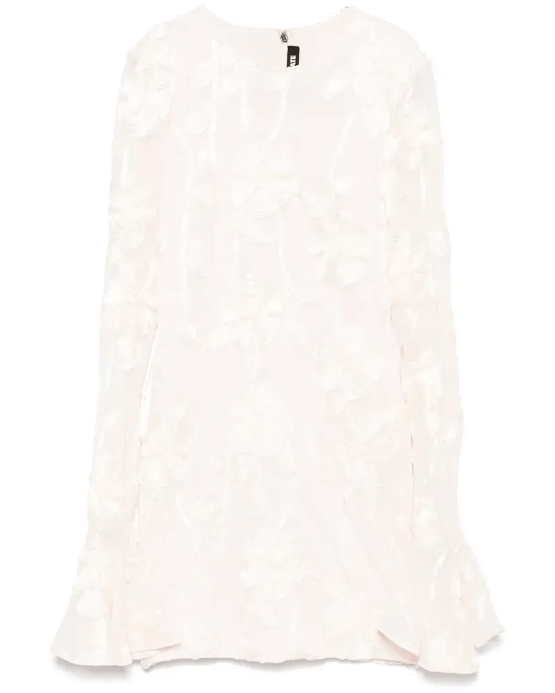 ROTATE Birger Christensen Minikleid aus Blumen-Mesh - Rosa Rosa