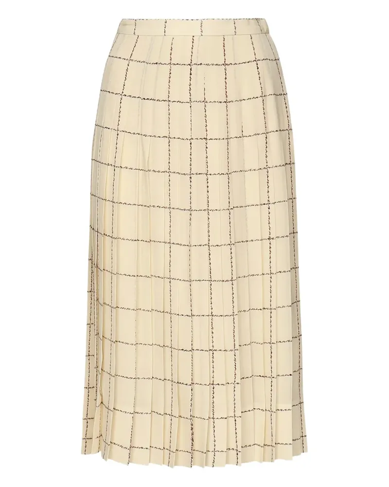 Loro Piana Clea Seiden-Midirock mit Falten - Nude Nude