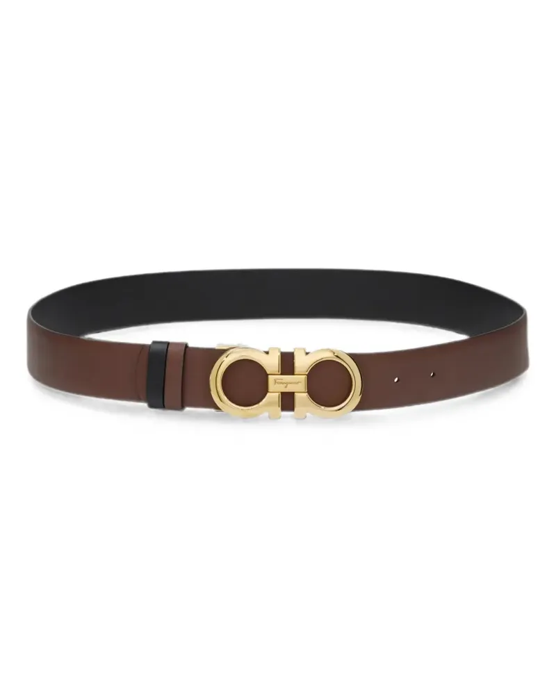 Ferragamo Gancini buckle leather belt - Braun Braun