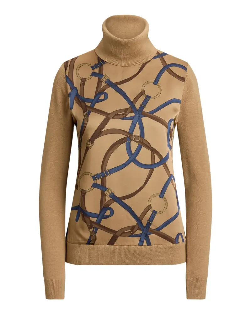 Ralph Lauren Rollkragenpullover mit Gürtel-Print - Braun Braun