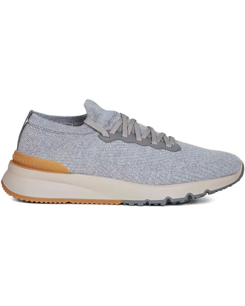 Brunello Cucinelli Sneakers aus Wollstrick mit Jacquardmuster - Grau Grau