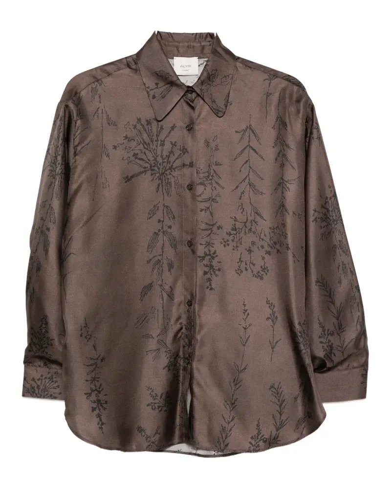 ALYSI floral-print silk shirt - Braun Braun