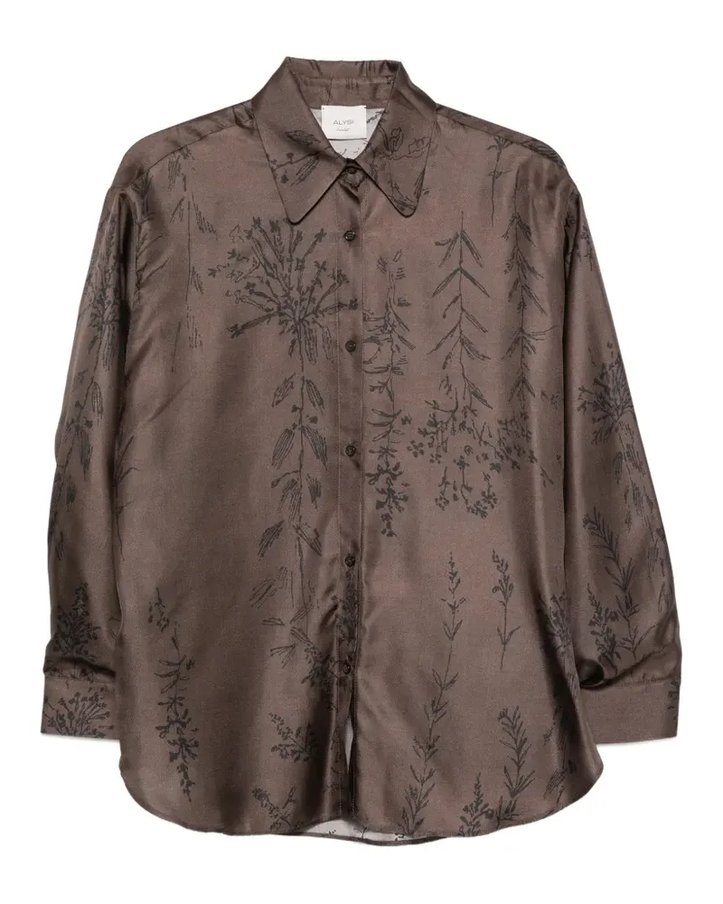ALYSI floral-print silk shirt - Braun Braun