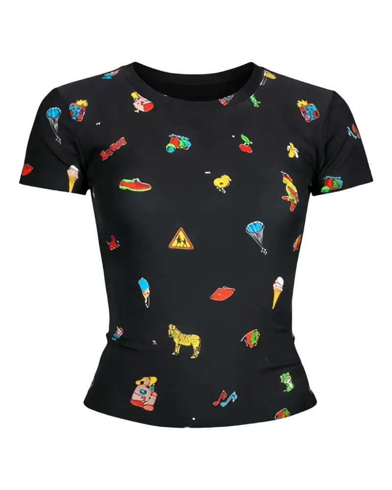 Fiorucci toy-print T-shirt - Schwarz Schwarz