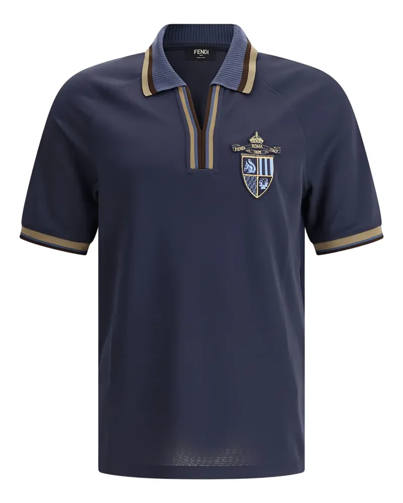 Fendi Poloshirt mit Logo-Stickerei - Blau Blau
