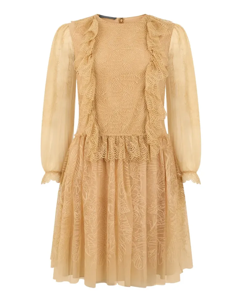 Alberta Ferretti Kleid mit Rüschen - Nude Nude