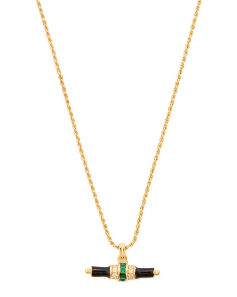 V By Laura Vann Bridget enamel T-bar necklace - Gold Gold
