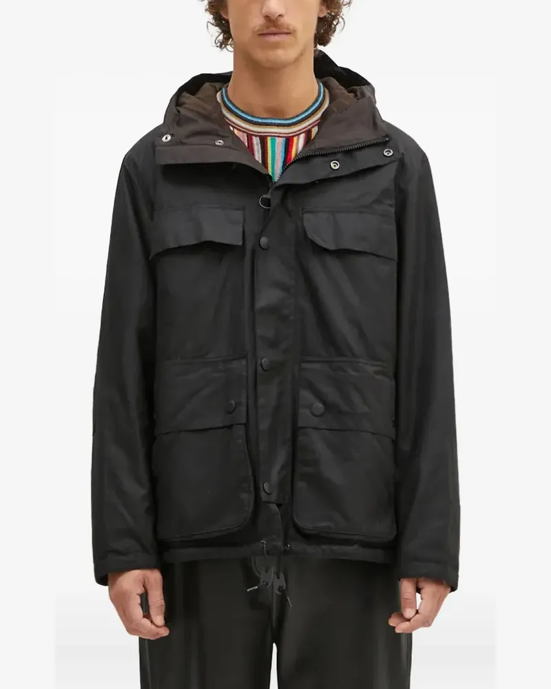 Barbour Kapuzenjacke mit Taschen - Schwarz Schwarz