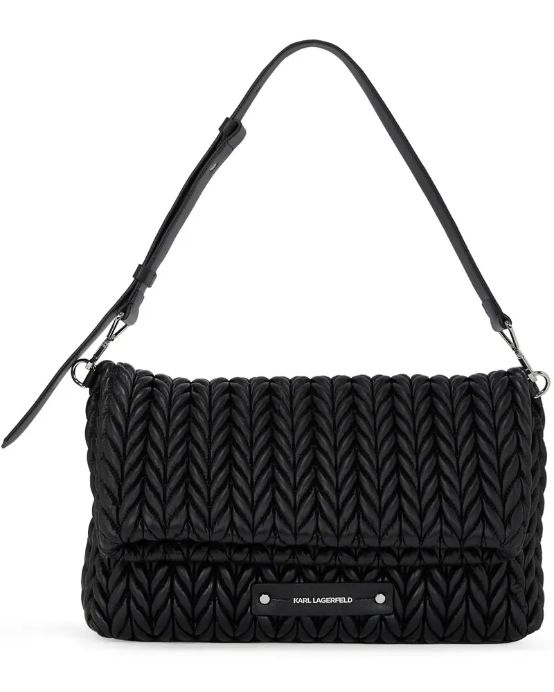 Karl Lagerfeld Große K/Weave Schultertasche - Schwarz Schwarz