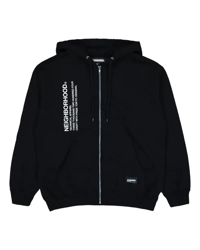 Neighborhood Kapuzenjacke mit Logo-Print - Schwarz Schwarz