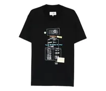 graphic print T-shirt - Schwarz