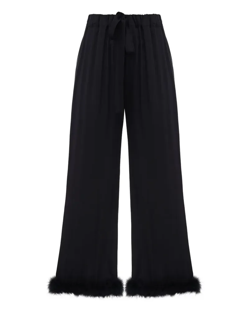 SLEEPER Bisou Bisou feather trousers - Schwarz Schwarz