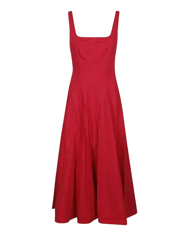 STAUD Wells Midikleid mit eckigem Ausschnitt - Rot Rot