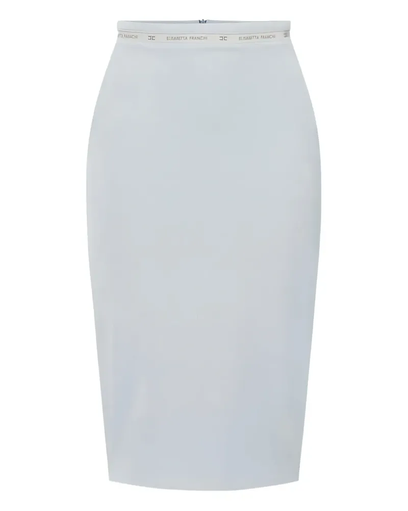 Elisabetta Franchi Rock mit Logo-Bund - Blau Blau