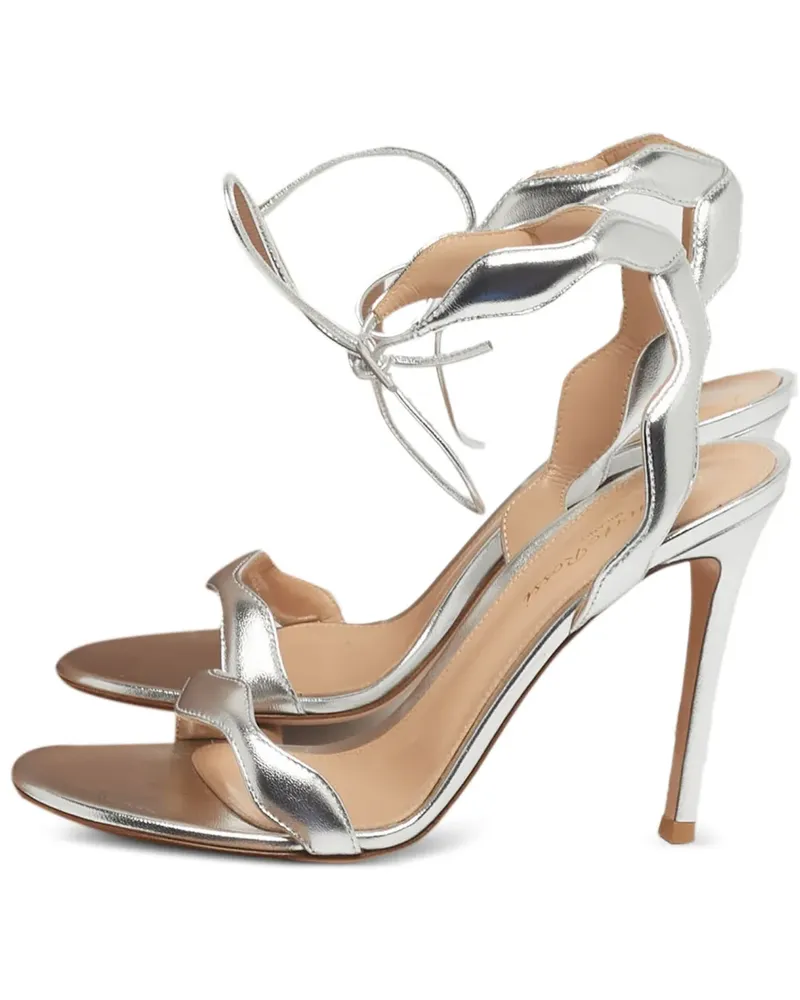 Gianvito Rossi 37.5 Wavy Riemen Sandalen (10,5cm) - Silber Silber