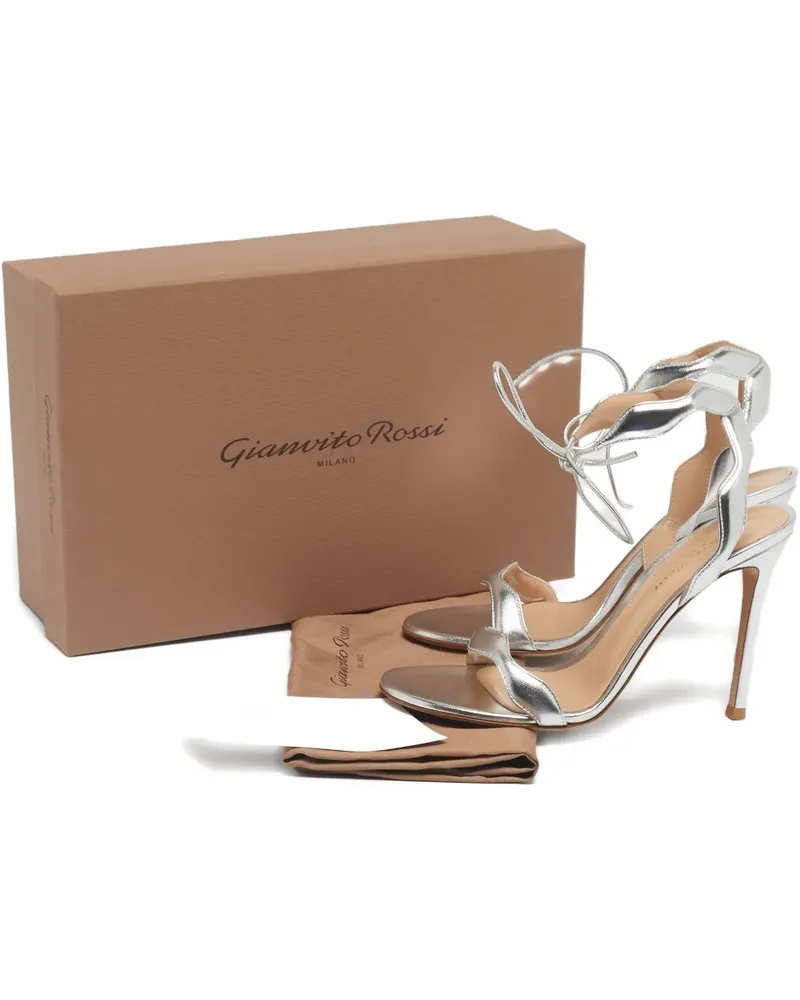 Gianvito Rossi 37.5 wavy strap leather sandals (10.5 cm) - Silber Silber