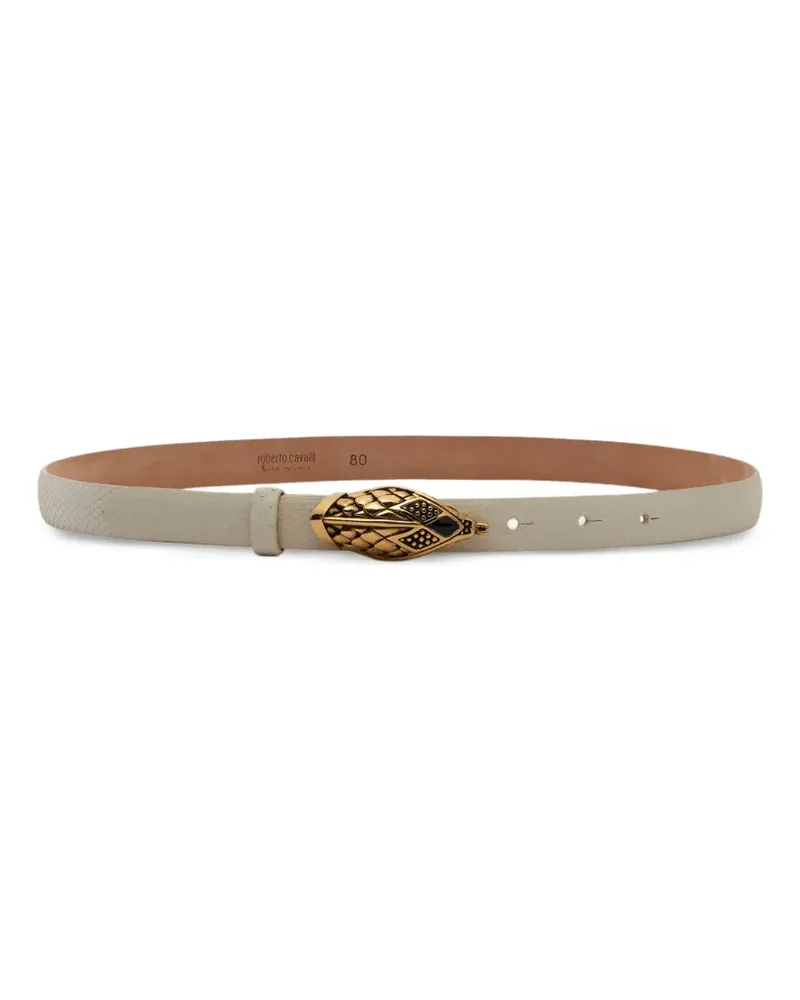 Roberto Cavalli snake-head scale-motif belt - Nude Nude