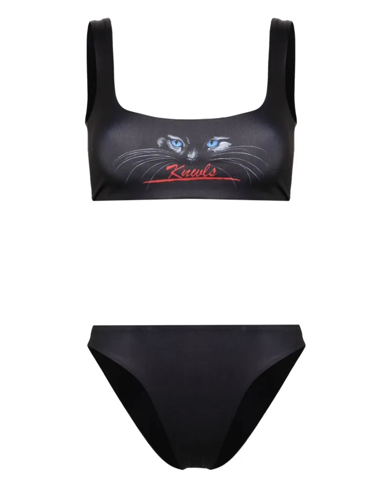 Charlotte Knowles Fatal Cat Bikini Schwarz