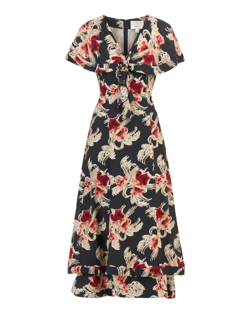 Cinq à Sept Antonetta Wilted Poppy Maxikleid - Schwarz Schwarz