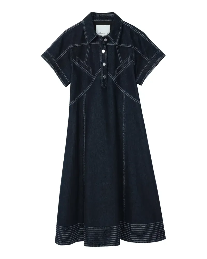 3.1 phillip lim Midikleid mit kurzen Ärmeln - Blau Blau